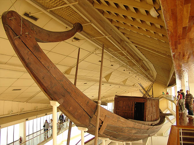 The Pharaoh Khufu (King Cheops) ship, at the foot of his Pyramid at Giza, 2006