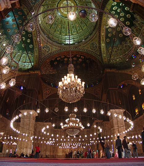 Inside the mosque of Mohamed Ali, in the Salah Ed-Din Citadel, Cairo 2006