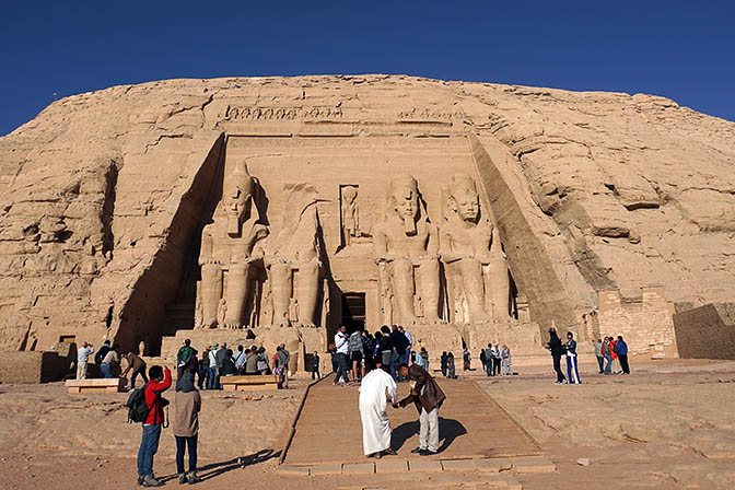 The impressive facade of The Great Temple of Ramesses II, Abu Simbel 2017