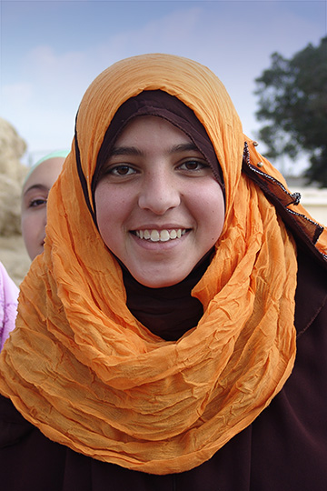 A young Muslim student wearing veil (Hijab), Giza 2006