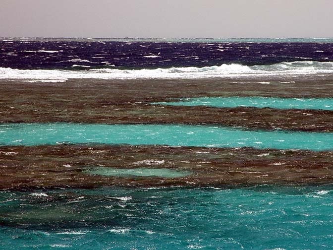 מי ים בצבע טורקיז בשא'ב מחמוד, מפרץ סואץ, דרום חצי האי סיני 2003