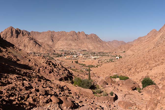 A view of Saint Catarina city from Naqb (camel ascent) Abu Jeefa, 2021