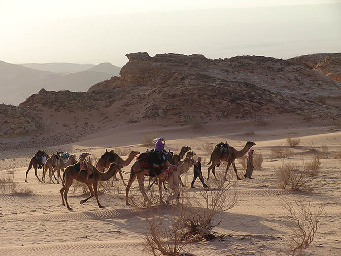 Crossing the dunes of Wadi er Raqiya at twilight, 2006