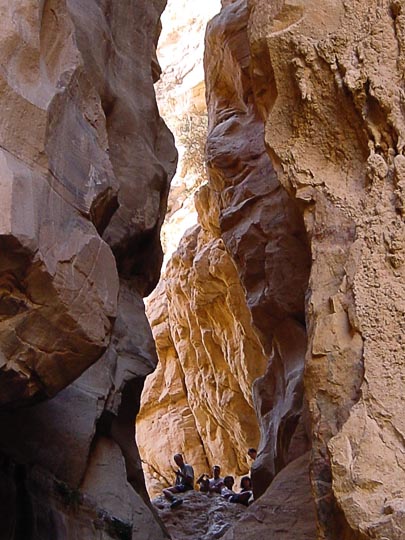 A window above a waterfall in Wadi el Karak gorge, 2000