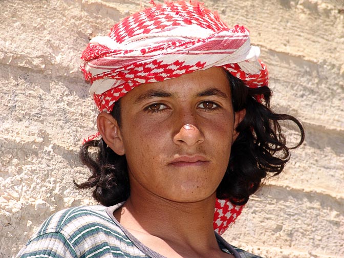 A Jordanian boy at the entrance to Wadi el Karak, 2007