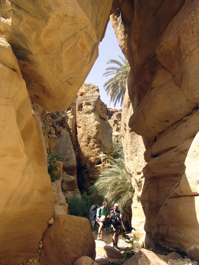 Avi and Aviv in Wadi Manshala gorge, 2007