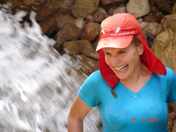 I enjoyed a dip in a waterfall in Wadi Mukheiris, 2012 (photographed by Oved Shimron)