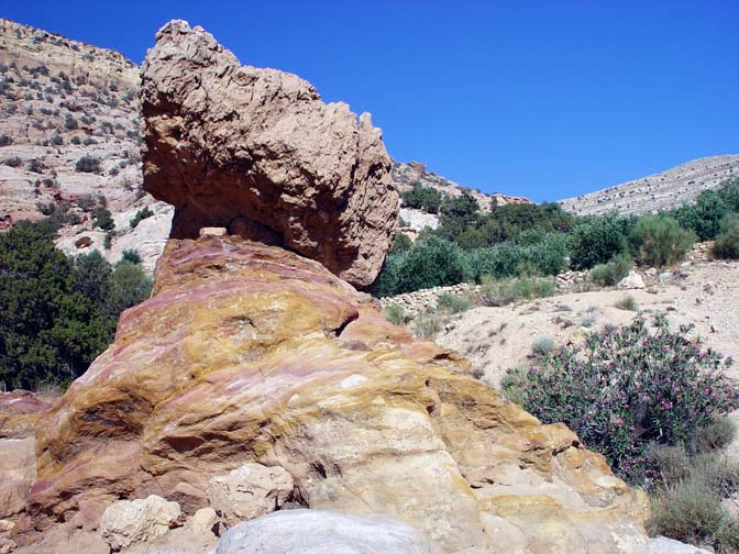 Colorful sandstone in Wadi Shamah, 2003