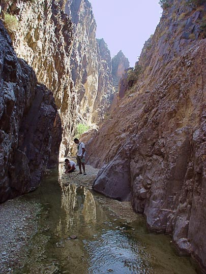 Hod and Ran in Wadi Feid gorge, 2003