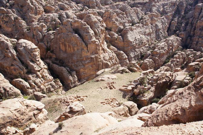 Archeological remains of enceinte Edomites settlement at the top of Mount Baja, 2014