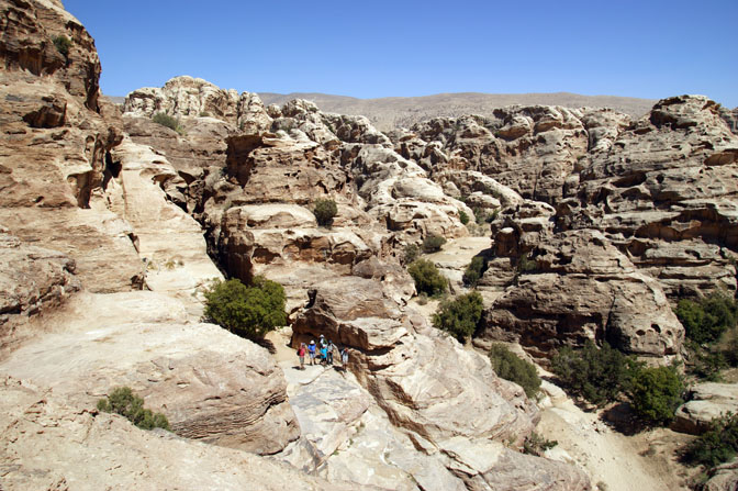 The round domes of white sandstone (Disi formation) in Siq El Barid (Little Petra), 2009