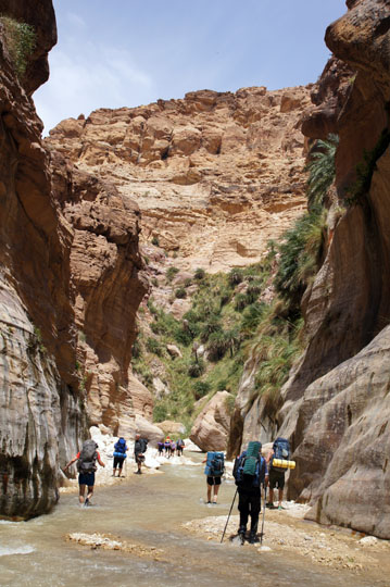 Wading in the riverbed, 2014