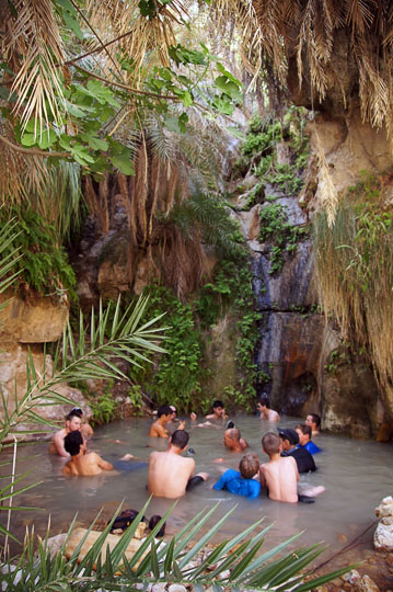 Bathing in warm water pool, 2014