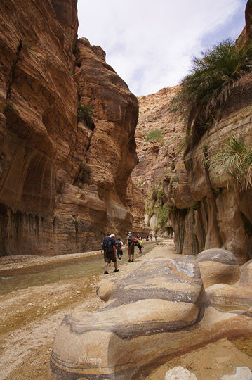 Hiking the red sandstone canyon (Um Ishrin formation), 2014