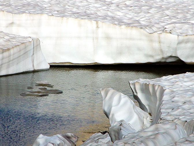 Snow blanketing a lake in the Aladaglar uplands, 2002