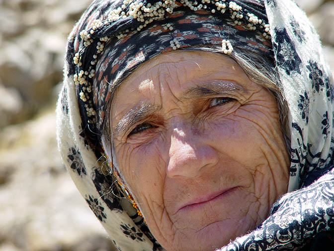 Turkish woman by the Kapuzbasi Falls at the bottom of the Aladaglar mountain range, 2002