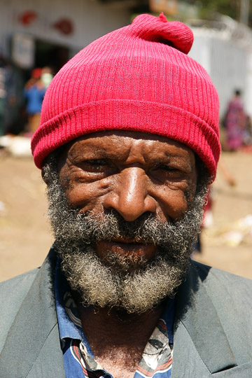 A local man with a knitted hat, Mount Hagen 2009