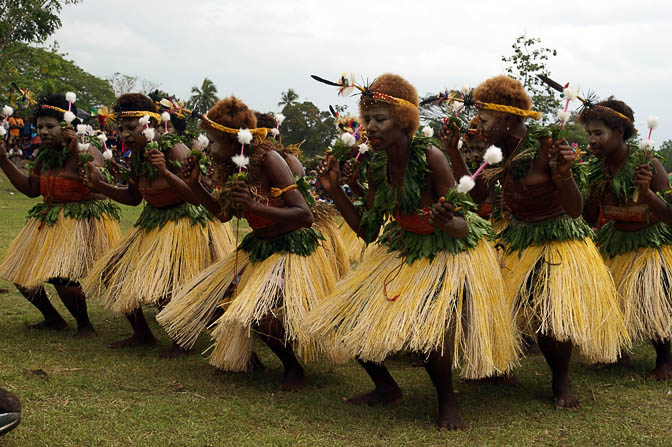 Tolai women, from Rabaul Island in the East New Britain Province, dancing at The Wewak Garamut and Mambu Festival 2009