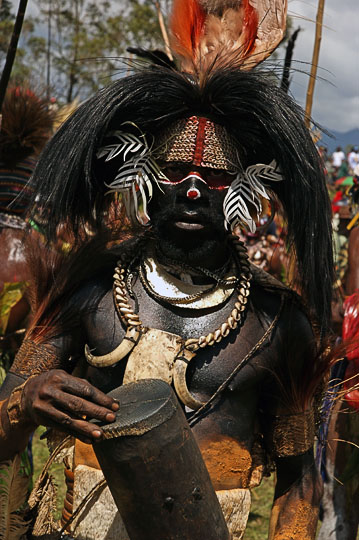 A Bundi ghost man from Madang Province, at The Hagen Show 2009