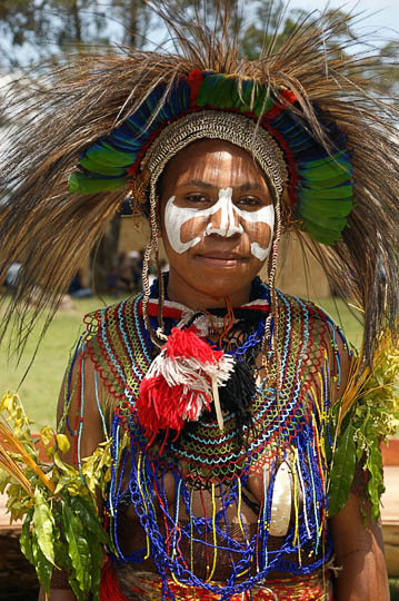 A woman from Goroka in the Eastern Highland Province, at The Goroka Show 2009