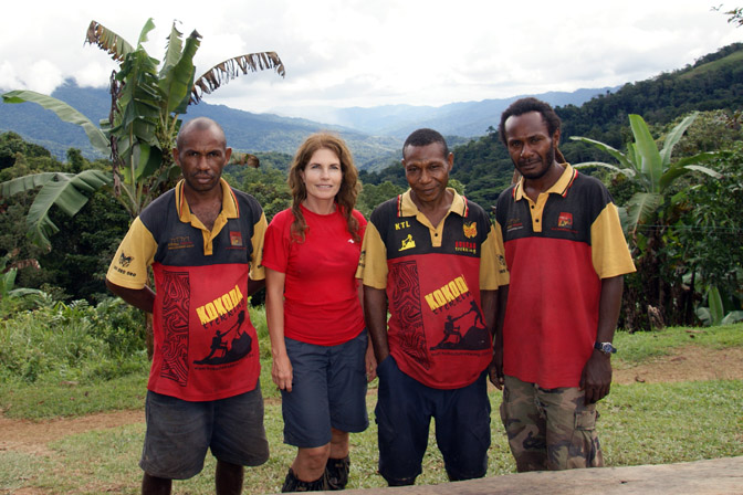 Me with the boys (the local trekking team), Arnold, Rommy and Davidson, The Kokoda Trek 2009