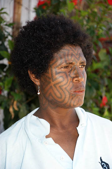 A woman with tattooed face, Tufi Jetty 2009