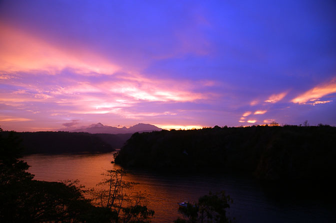 Sunset over Tufi fjord, Tufi Dive Resort 2009