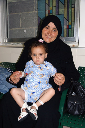 Aya from Gaza waits for her echocardiogram in the outpatients clinic, The Wolfson Hospital 2011